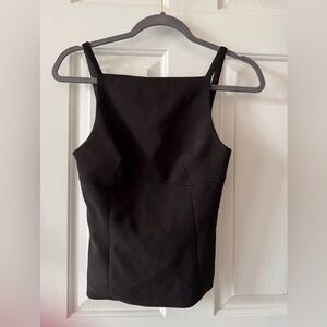 Zara Black Square-Neck Camisole w/ adorable back, side zip NWT